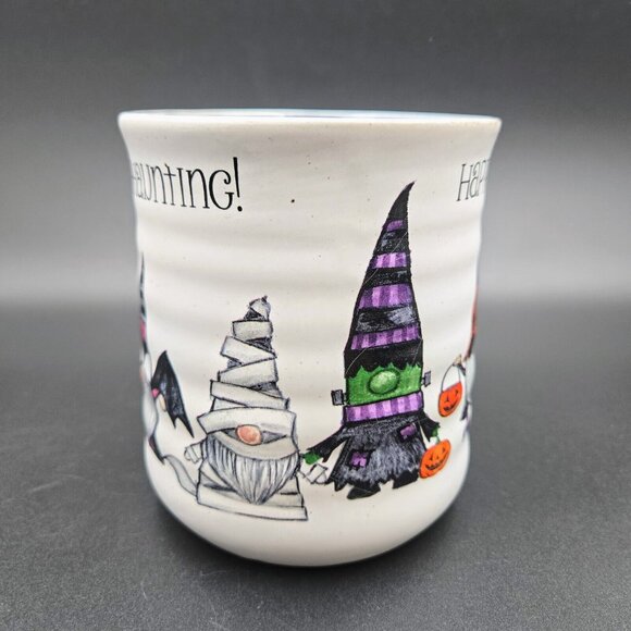 Cobwebs And Cauldrons Mug Cup Happy Haunting Gnomes Costumes Witch Mummy Bat - Picture 7 of 11